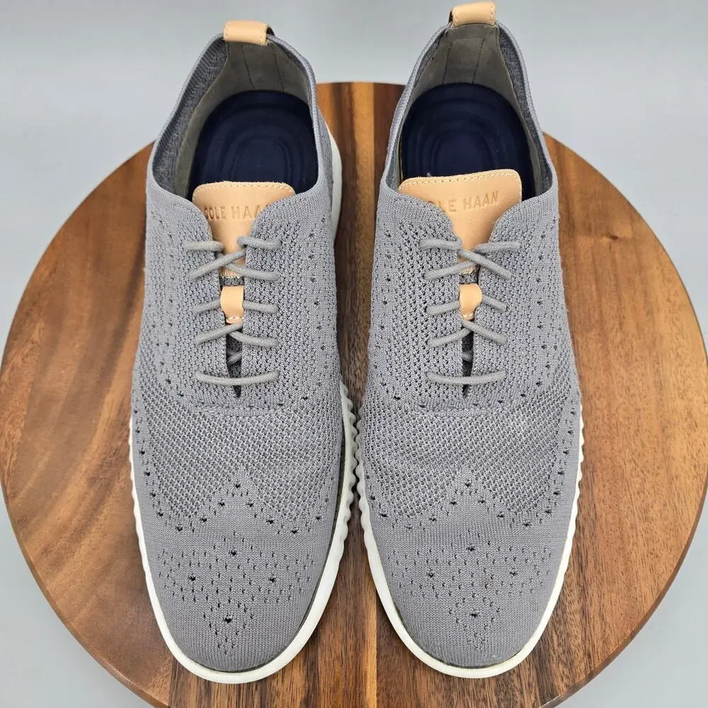 Cole Haan 2.Zerogrand Oxfords Mens 11.5 M Gray Stitchlite Wingtip Casual Shoes